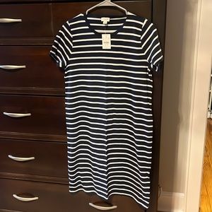 New J Crew navy and white striped dress. Size S